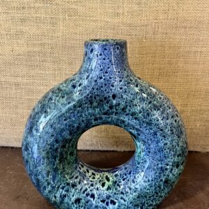 Vase abstrait vernis du Maroc bleu
