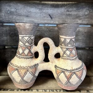 Vase berbère Maroc double motifs géométriques déco à poser original