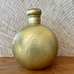 Gourde métal Inde, vase en forme de gourde