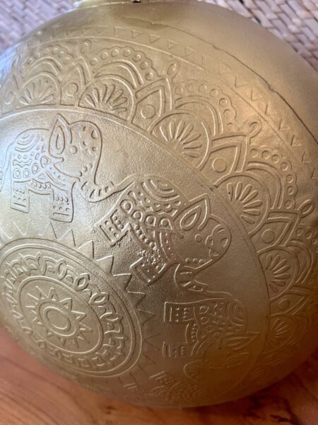 Gourde métal Inde, vase en forme de gourde