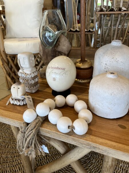 Guirlande billes de bois et pompon