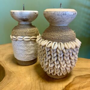 Porte bougie corde & coquillages