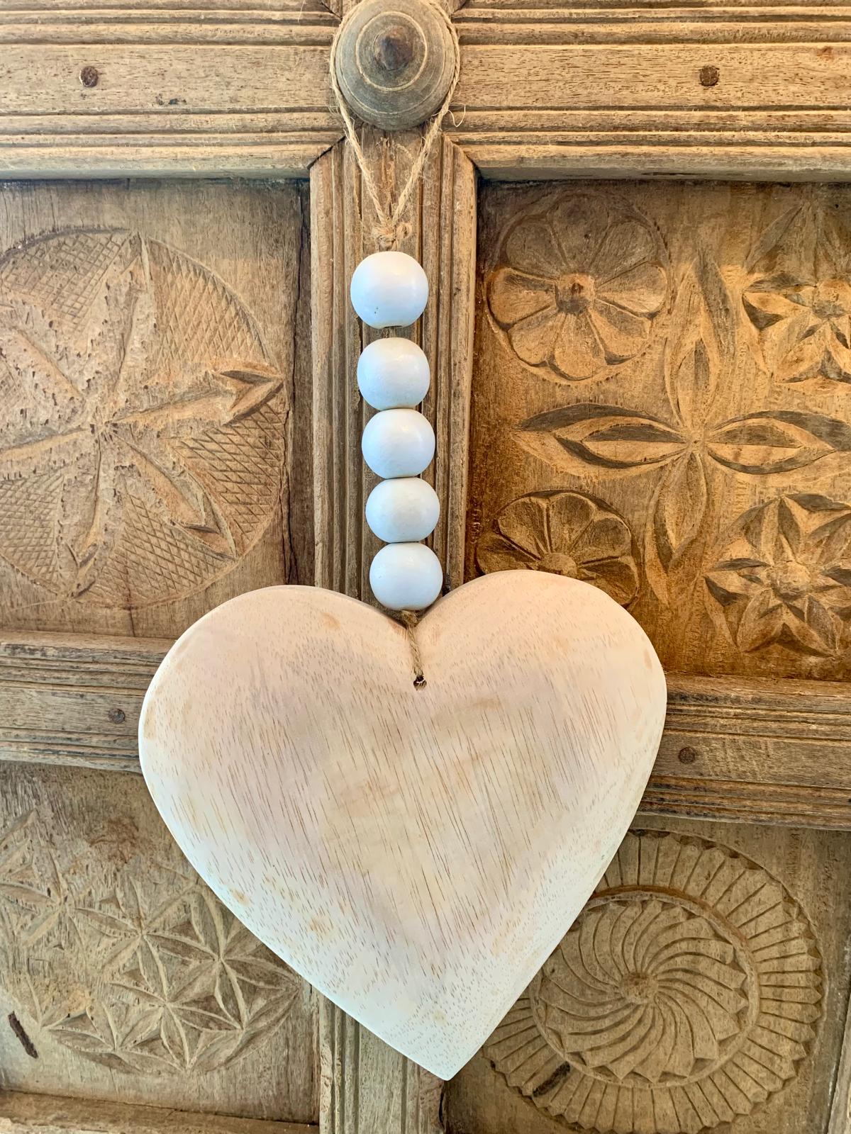 Cœur bois à suspendre