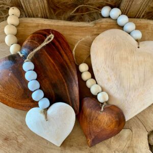 Cœur bois à suspendre