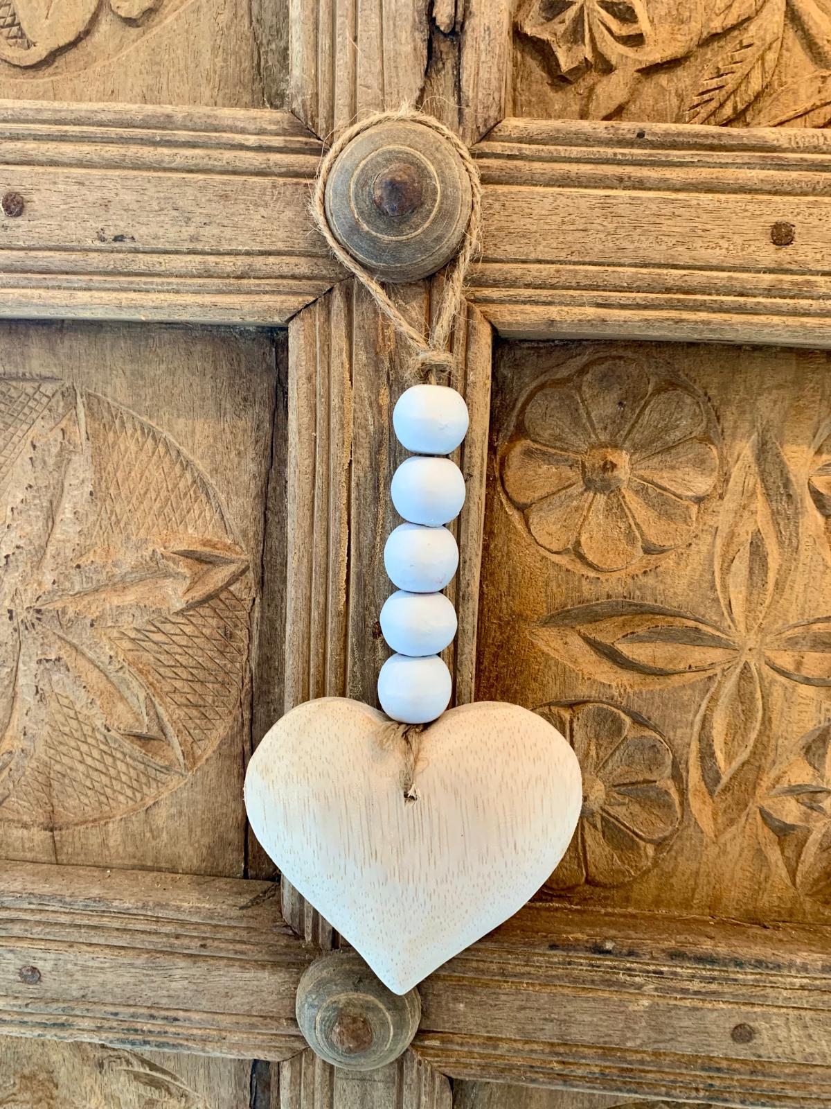 Cœur bois à suspendre