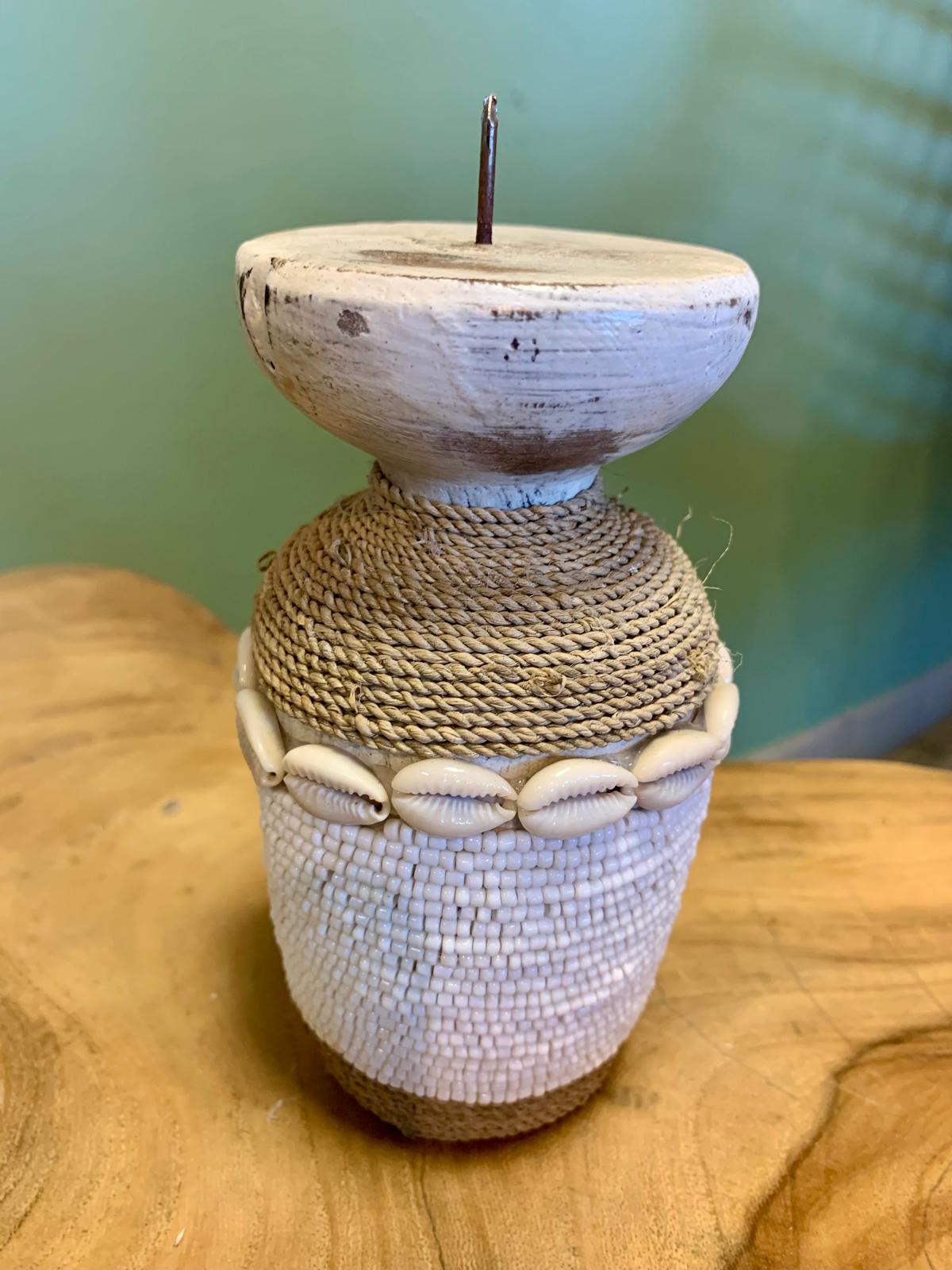 Porte bougie corde & coquillages