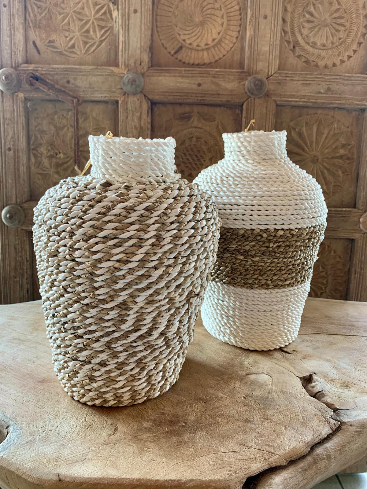 Panière Amphore tissage corde