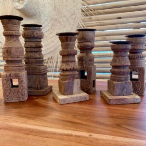 Bougeoir bois ancien pied