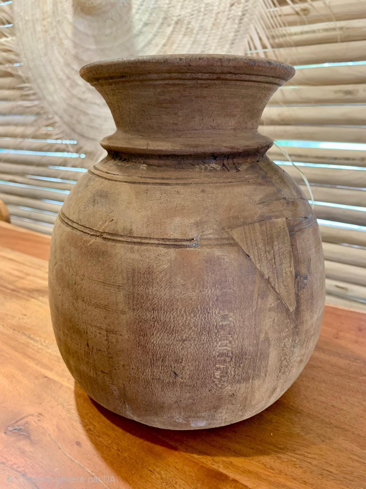 Vieux pot à lait en bois