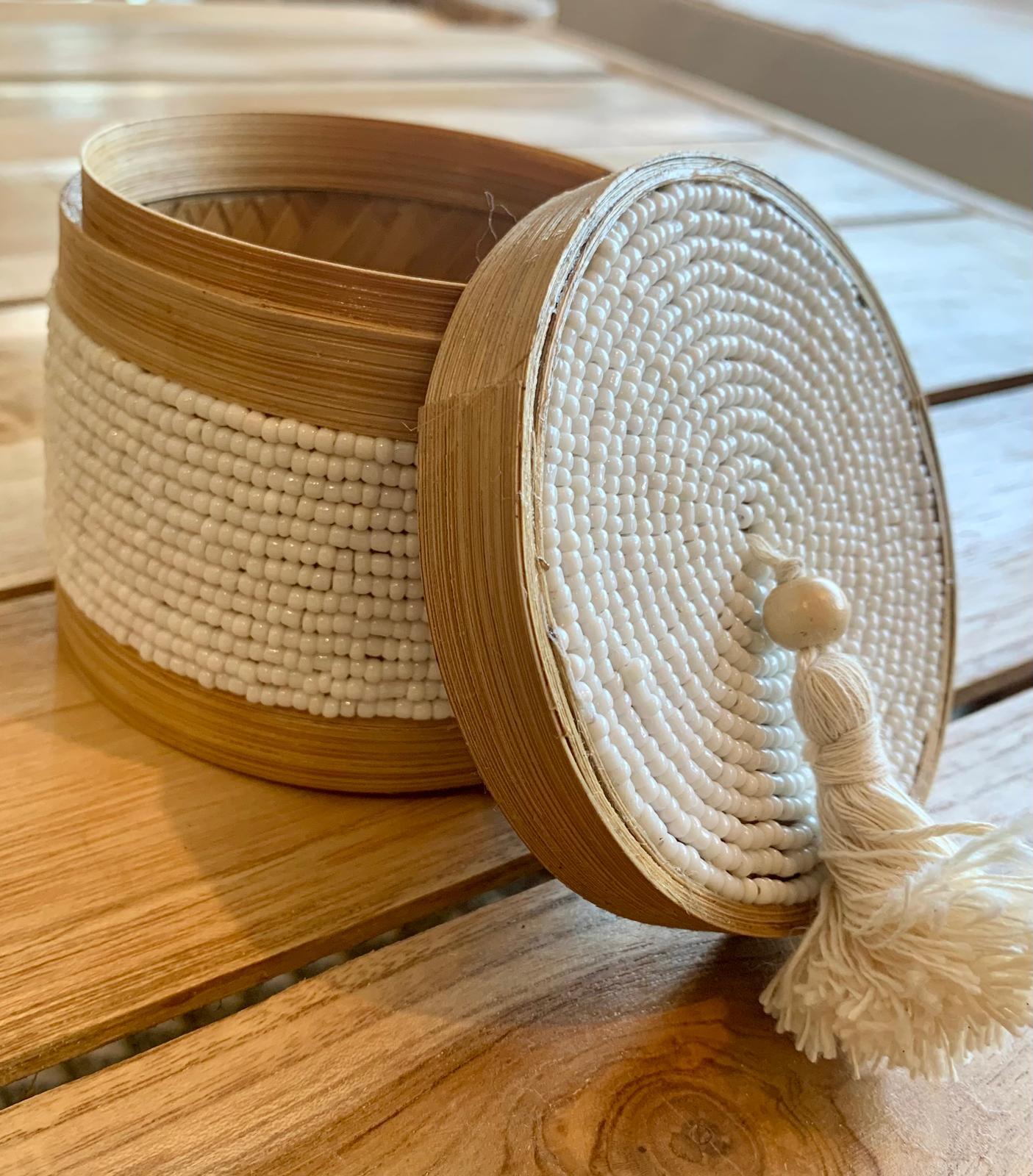 Boite perles, bambou et pompon – Image 2